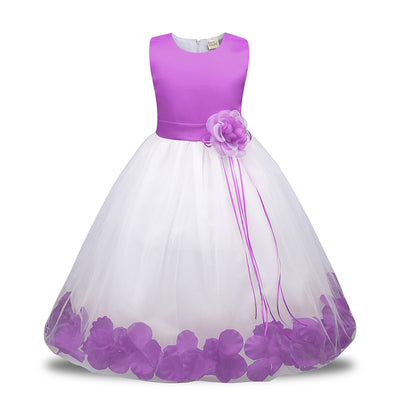 Vestido de Princesa Infantil con Malla Floral