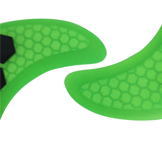 Aleta de Tabla de Surf Fibra de Vidrio Honeycomb Verde Naranja - Thruster FCS Future G5 - Image 7