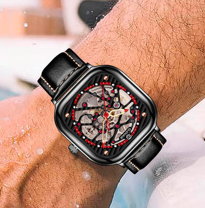 Reloj Mecánico Automático con Esfera Transparente