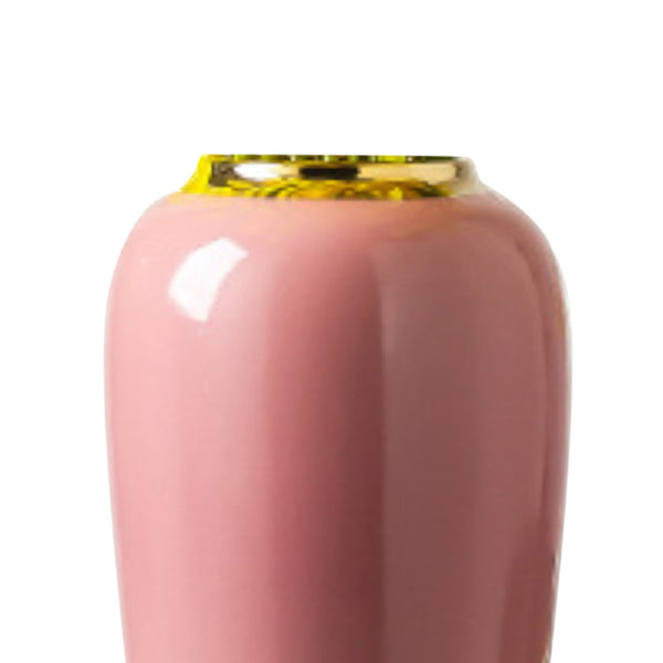 Trío de Jarrones de Porcelana Artesanales con Flores Doradas