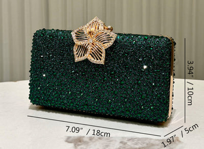Bolso Bandolera Elegante con Flores y Diamantes para Eventos - Image 6