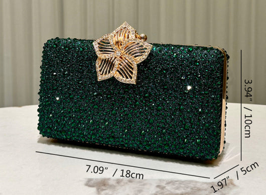 Bolso Bandolera Elegante con Flores y Diamantes para Eventos - Image 6