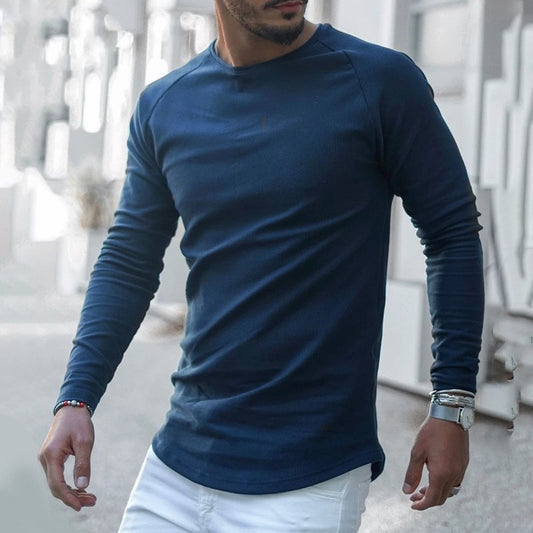 Suéter Cuello Redondo Manga Larga Ajustado para Hombre - Image 2