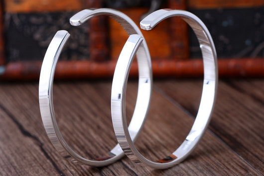 Pulsera de Plata Pulida para Parejas - Diseño Minimalista - Image 9