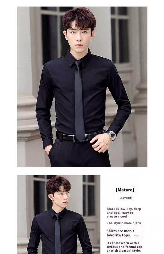 Camisa Blanca Manga Larga Slim Fit para Hombre - Versátil y Elegante - Image 30