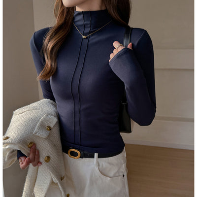 Blusa de Cuello Tortuga Manga Larga Versátil para Mujer - Image 3