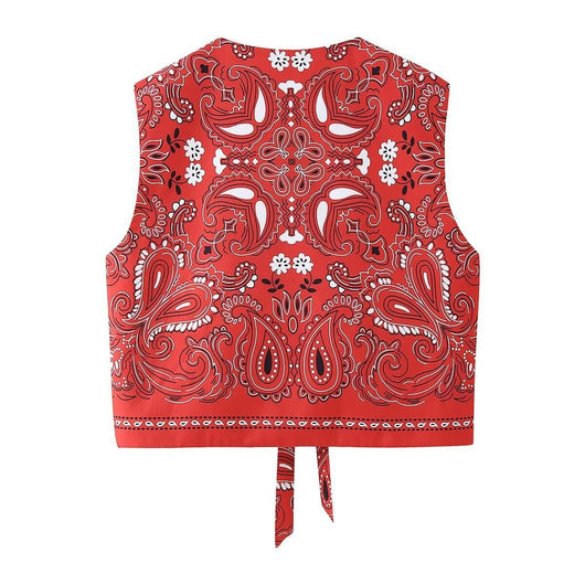 Chaleco Casual de Algodón con Estampado Tie-dye y Cuello Redondo para Mujer - Image 7