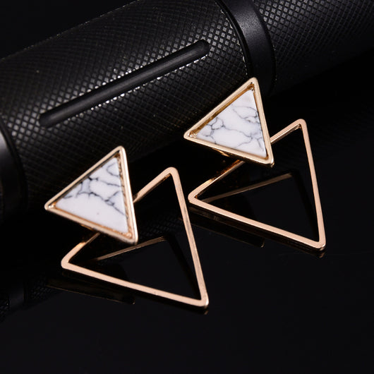 Aretes Geométricos de Mármol Turquesa - Diseño Creativo y Moderno - Image 10