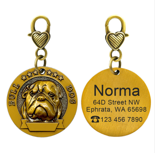 Placa de Identidad Personalizada para Perros - Grabado Personalizado Antimaterial Bronce - Image 7
