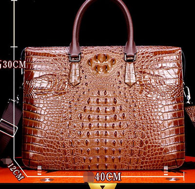 Maletín de Cuero Genuino para Hombre - Bolsa de Negocios con Patrón Elegante - Image 13