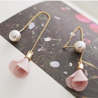 Aretes de Perla con Borlas Elegantes