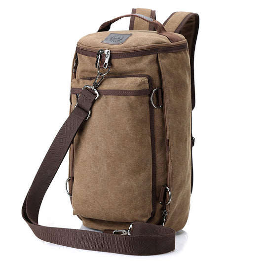 Mochila de Lona Multifuncional de Gran Capacidad para Hombre
