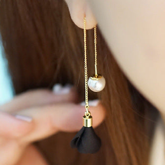 Aretes de Perla con Borlas Elegantes
