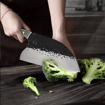 Cuchillo de Chef Forjado a Mano con Hoja Martillada de Acero - Image 4