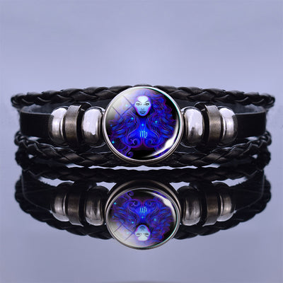 Pulsera de Pareja Constelaciones Luminosas - Cuero Negro - Image 7