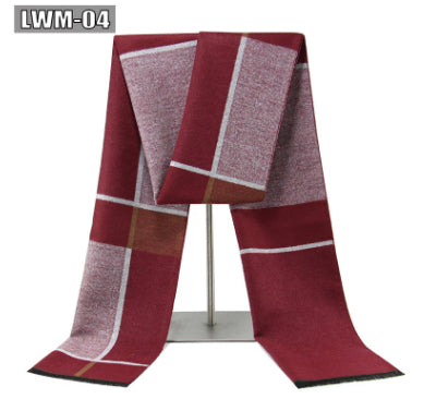 Bufanda de Cachemira Cuadros Hombre Estilo Europeo para Otoño e Invierno - Image 49