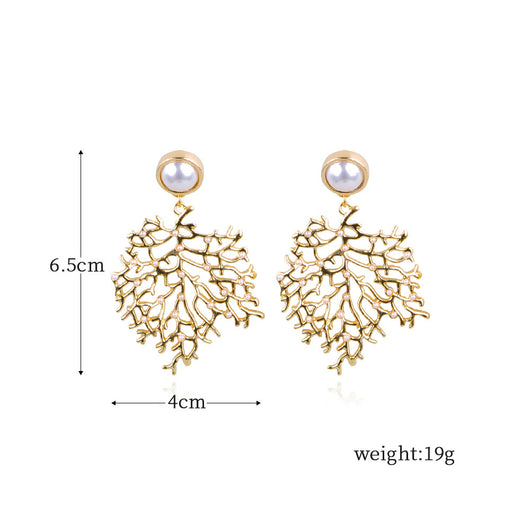 Aretes de Aleación con Forma de Coral para Mujer - Image 6