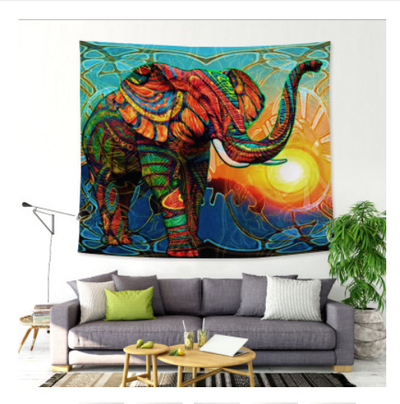 Tapiz de Elefante con Rayos de Sol - Decoración Artística para el Hogar - Image 2