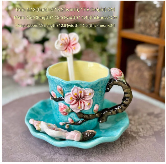 Taza de Cerámica Inspirada en Van Gogh Noche Estrellada con Plato - Image 10
