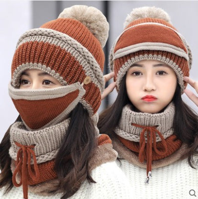 Gorro de Invierno para Mujer con Máscara Facial - Lana Gruesa Térmica Impermeable - Image 7