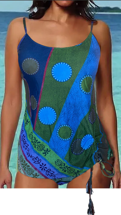 Traje de Baño Conservador Triangular Estampado de Una Pieza - Image 10