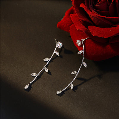 Aretes Largos de Personalidad Coreana en Plata Esterlina Hipoalergénica - Image 2