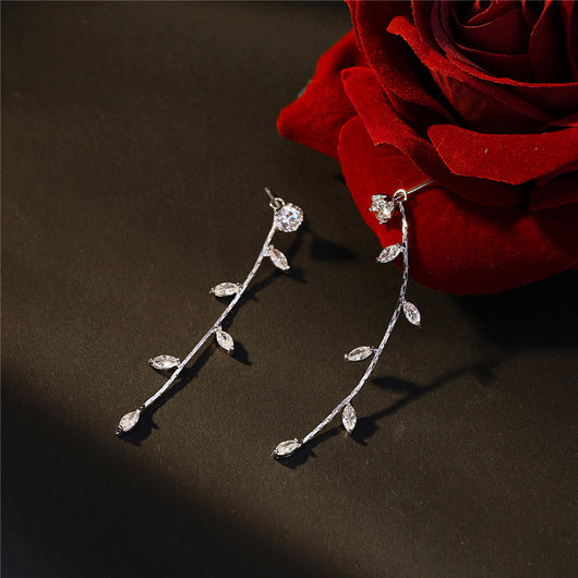 Aretes Largos de Personalidad Coreana en Plata Esterlina Hipoalergénica - Image 2