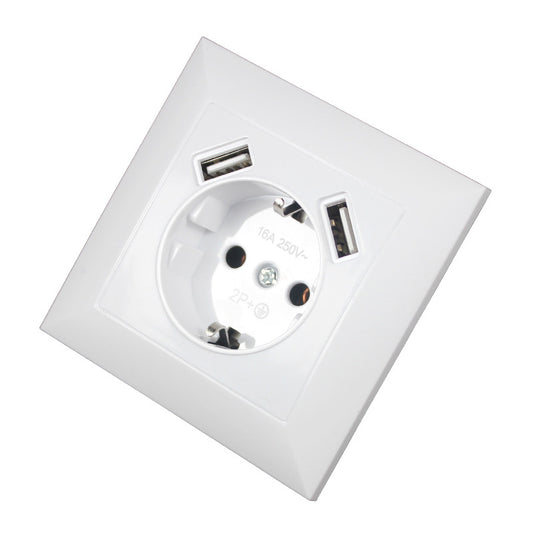 Enchufe de Pared Elegante Blanco con Detalles Dorado Champagne - Image 2