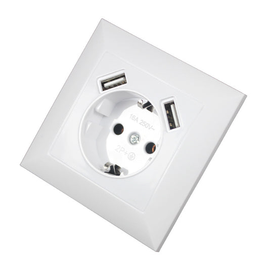 Enchufe de Pared Elegante Blanco con Detalles Dorado Champagne - Image 2