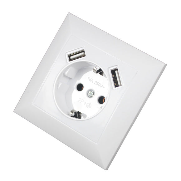 Enchufe de Pared Elegante Blanco con Detalles Dorado Champagne