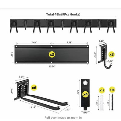 Gancho de Pared Ajustable Heavy-Duty para Garaje - Image 11
