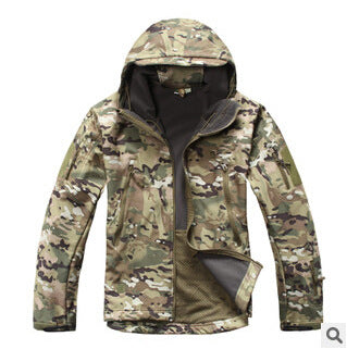 Chaqueta Impermeable Camuflaje Shark Skin con Capucha y Forro Polar - Image 6