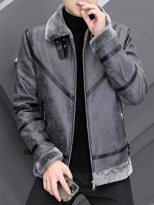 Abrigo Casual para Hombre con Cuello de Piel Grueso - Image 2