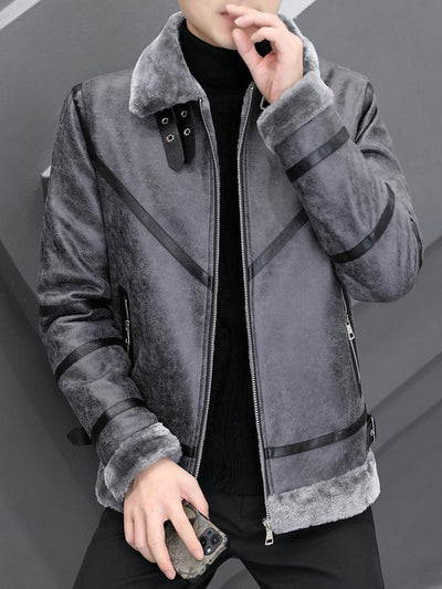 Abrigo Casual para Hombre con Cuello de Piel Grueso - Image 2