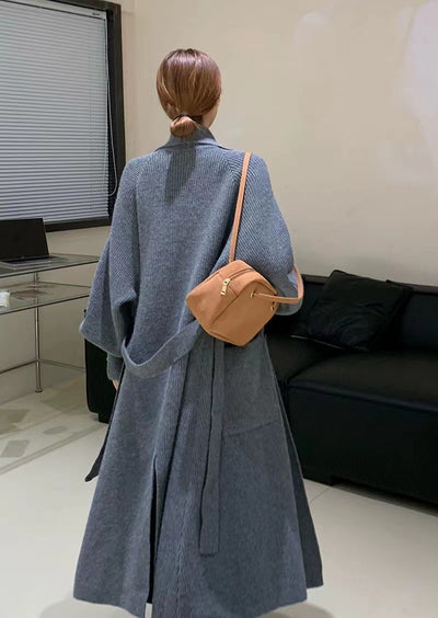 Abrigo Tejido Elegante con Cinturón para Otoño e Invierno - Image 5