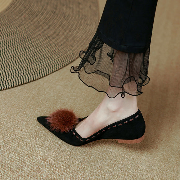 Zapatos de Tacón Elegantes para Mujer con Punta Afilada en Cuero