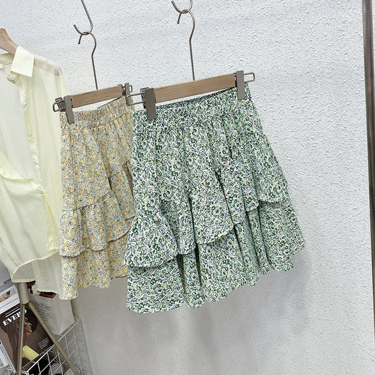 Falda Corta Cintura Alta con Estampado Floral y Vuelo - Image 10