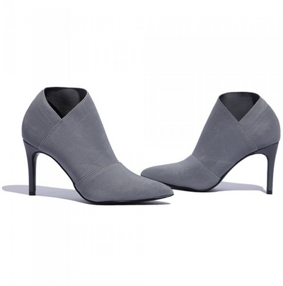 Botas Cortas Tacón Stiletto Punta Aguda Estilo Retro Elegante para Mujer - Image 9