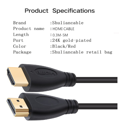 Cable HDMI 1.4 de Alta Velocidad Chapado en Oro - Múltiples Longitudes para TV, Gaming y Cine en Casa - Image 3