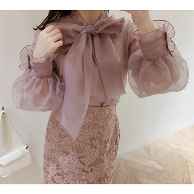 Moño Transparente de Tul Elegante - Accesorio Chiffon Sofisticado - Image 12