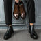 Zapatos de Cuero Puntiagudos Altos para Hombre