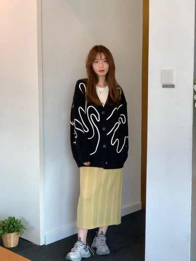 Cardigan Tejido Suelto e Irregular para Mujer - Image 9