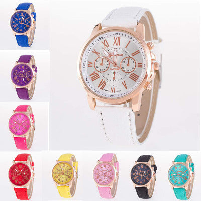 Reloj Geneva Retro de Tres Esferas - Unisex Cuarzo Tendencia