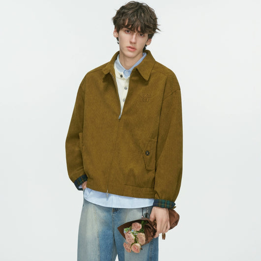 Chaqueta de Pana Estilo Granero Retro Americano con Cuello Tipo Camisero - Image 15