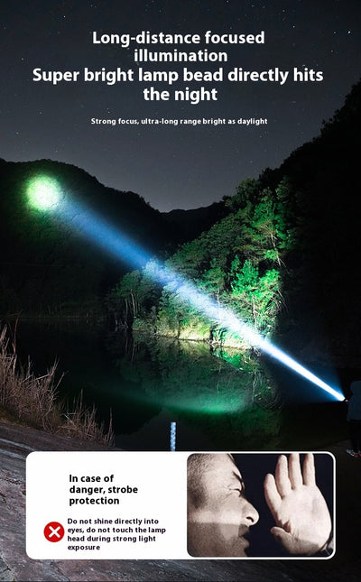 Linterna Táctica de Potencia Zoom Telescópico con Pantalla Digital - Image 14