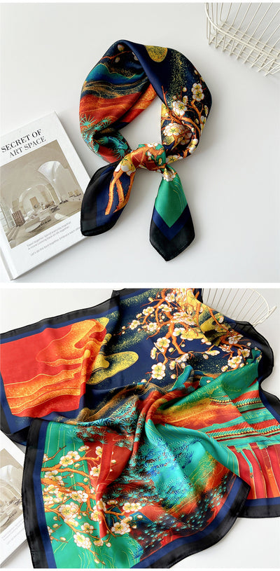 Pañuelo de Seda Cuadrado 70cm - Versátil para Primavera y Otoño - Image 39