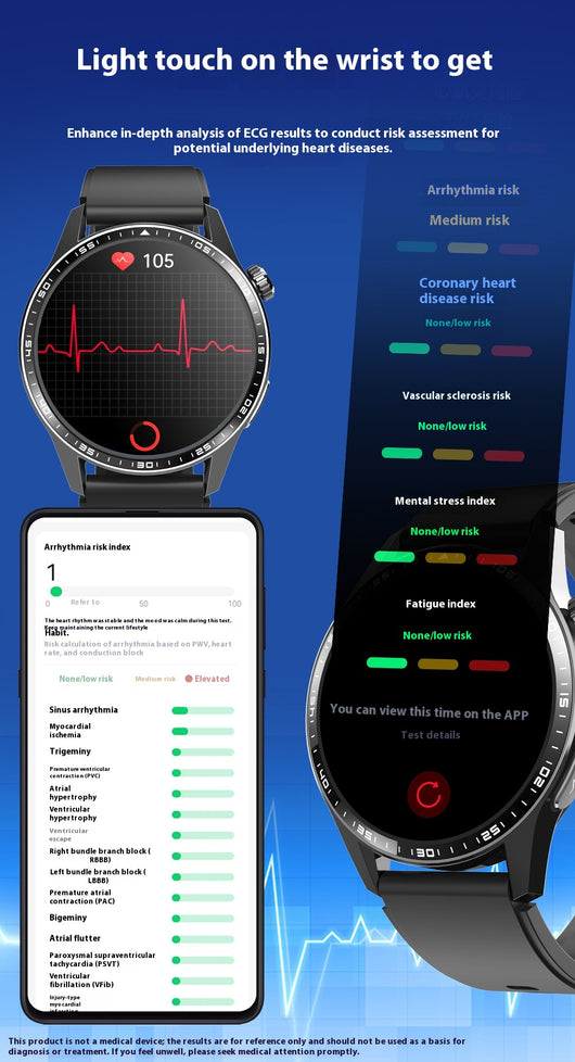 Pulsera Inteligente con Monitor de ECG y Glucosa - Control de Salud 24/7 - Image 48