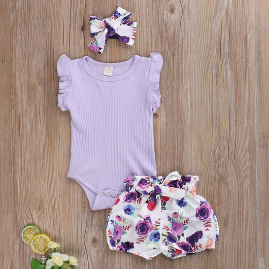 Conjunto de Verano para Recién Nacido con Manga Corta y Diadema - Image 15