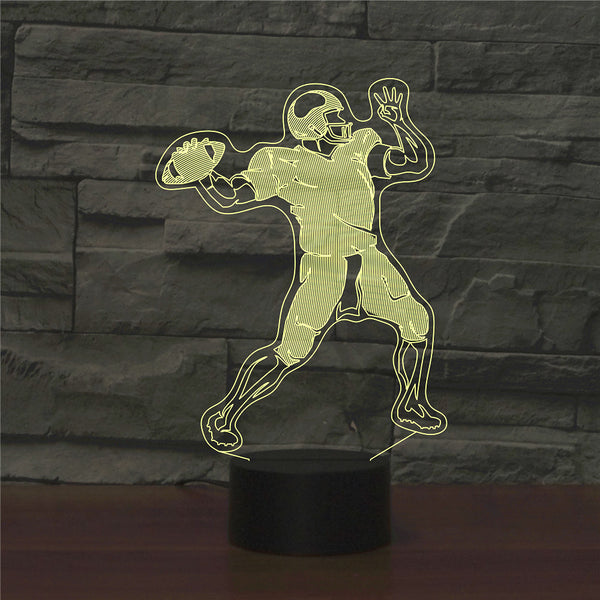 Lámpara Nocturna Creativa Rugby - Luz LED Temática Deportiva