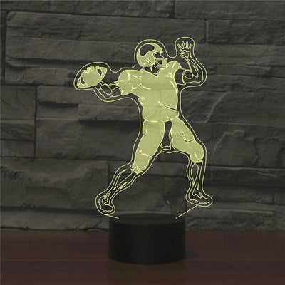 Lámpara Nocturna Creativa Rugby - Luz LED Temática Deportiva